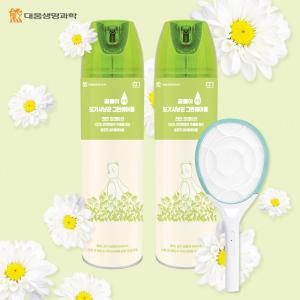 대웅생명과학 모기사냥꾼 천연성분 그린에어졸 500ml x2개 + 전기모기채 