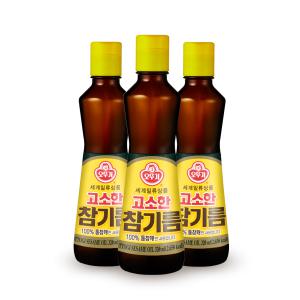 오뚜기 고소한 참기름 320ml x3개/100% 통참깨