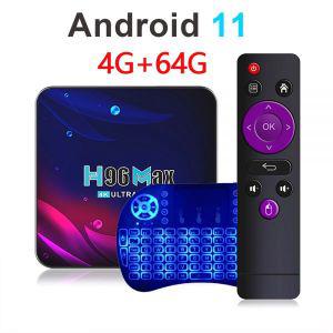 TV 셋톱 박스 스마트 수신기 OTT 안드로이드 11 4G 32GB 64GB 4K 2.4G 5.8G 와이파이 구글 음성 H96 max V1