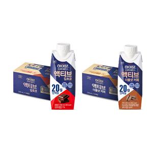 하이뮨 프로틴 액티브 딥초코, 250ml, 18개, 1개 + 더블샷 커피, 250ml, 18개, 1개