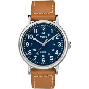 Timex 위캔더 남성용 손목시계 아날로그 쿼츠 40mm 브라운 가죽 스트랩 (TW2R42500)