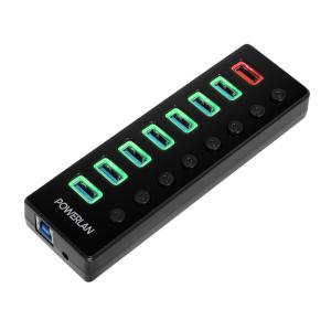 USB3.0멀티허브 8포트 충전겸용 유전원 아답터 분배기 노트북 PC확장 개별스위치 마우스 키보드 메모리연결