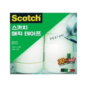 3M 스카치 810R-12 매직테이프 리필 18mm x 32m (12개입) 알뜰팩