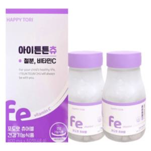 해피토리 아이튼튼츄 철분 비타민 C 800mg 60정x2박스