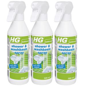 HG  샤워기 & 세면기 청소 세정제 500ml : 샤워실 욕실 화장실 청소 세제 곰팡이 찌든때 얼룩 석회 제거 물때 클리너 락스세제 유리 거울 변기 클리너