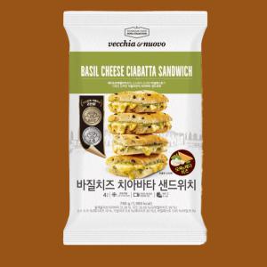 베키아에누보 바질치즈 치아바타 샌드위치(195g x 4개) 1팩 맛있는