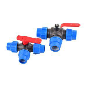 PVC PE 튜브 탭 물 분배기 플라스틱 퀵 밸브 커넥터 정원 농장 관개 수도관 피팅 20mm 25mm 32mm 40mm 50mm