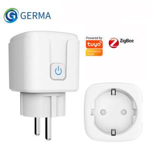 GERMA Zigbee 소켓 EU 플러그 어댑터 투야 스마트 홈 무선 원격 제어 전원 콘센트 지원 구글 알렉사