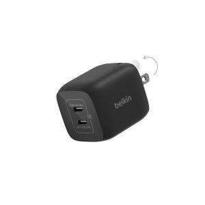 벨킨 65W 듀얼 USB-C 고속 충전기 어댑터 110V 블랙 2024