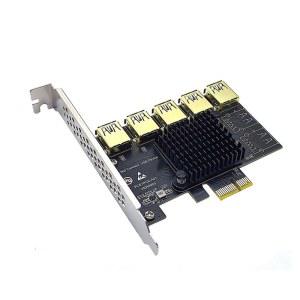 PCI 익스프레스 라이저 카드, PCIE 1 to 5 어댑터, X1 USB 3.0, 그래픽 카드 비트코인 채굴 추가