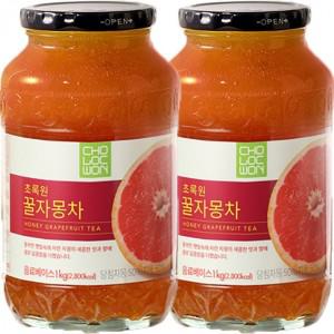 대량구매 단체주문 초록원 꿀자몽차 2Kg(1kgx2병) 선물용 회사 사무실 행사