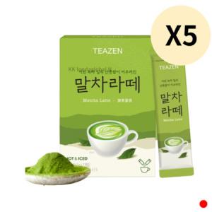 티젠 말차 라떼 녹차 음료 카페 사무실 7스틱 X5