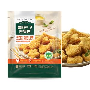 신세계푸드 올바르고반듯한 크런치 치킨너겟 500g 올반