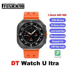 DT Watch Ultra 로컬 음악 블루투스 통화 나침반, 3D 메뉴 스마트 워치, 남녀공용, 47mm, 32Gb 메모리, 202