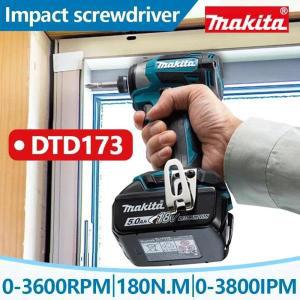 마키타 무선 임팩 드라이버  브러쉬리스 모터  전동 드릴  렌치  T-마끼다 18V  DTD173  1800rpm  180Nm