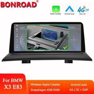 Bonroad Bmw X3 E83 안드로이드 자동차 라디오 멀티미디어 플레이어, GPS 내비게이션,  카플레이 화면 모니