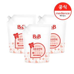 비앤비 유아 세탁 섬유유연제 자스민 1500ml 리필형X3개입