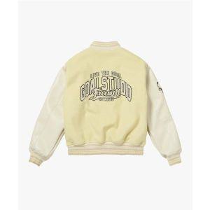 [매장정품] 골스튜디오 GOALSTUDIO MULTI PATCHED VARSITY JACKET-LIGHT YELLOW G3WPD104LYE 587850