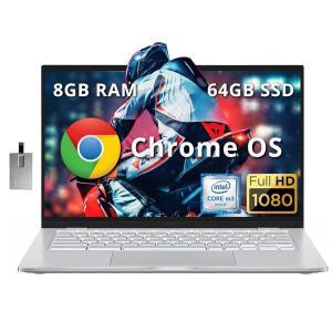 ASUS 14 FHD 크롬북 노트북 인텔 M38100Y 프로세서 8GB RAM 64GB SSD HD 그래픽 백라이트 키보드 웹캠 크롬