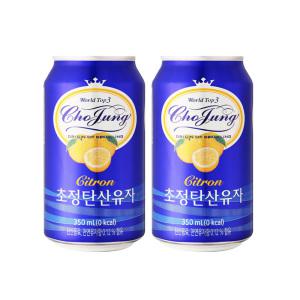 초정탄산수 뚱캔 3종 350ml (복숭아, 유자, 그린애플) 24캔/ 48캔