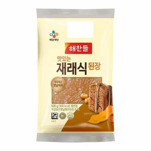 CJ 남녀노소 별미 찌개 해찬들 맛있는 재래식 된장 봉지 500g 음식점 된장국 집밥