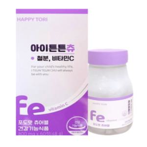 해피토리 아이튼튼츄 철분 비타민 C 800mg 60정x1박스