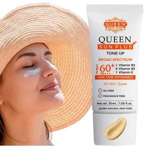 QUEEN SUN PLUS | TONE UP 자외선 차단 SPF 60 프라이머-노화 방지 페이스 모이스처라이저 - 비타민 B3 B5