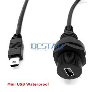 미니 USB 및 마이크로 USB 20 IP67 방수 케이블 미니 USB 마이크로 USB 수암 방수 커넥터 연장 코드 1m 20c