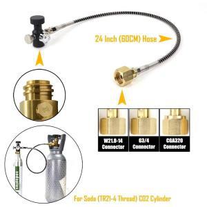 CO2 실린더 탱크 리필 어댑터 호스 게이지 키트  소다스트림 충전용  W21.8 14 G3/4 CGA320 커넥터 포함