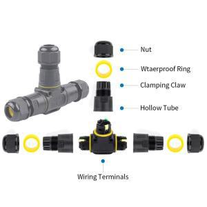 T모양 야외 방수 커넥터, IP68, 2 핀, 3 와이어 빠른 푸시 인 전기 정션 박스 연결