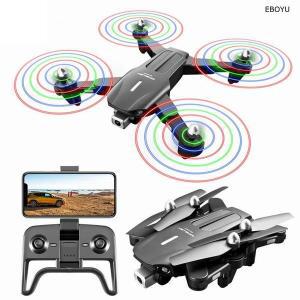 rc헬기c186 무선조종rc헬기 EBOYU1809 RC 드론 LED 듀얼 캠 광학 흐름 고도 홀드 키 무인 항공기