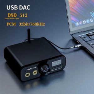 컨버터 TempoTec M3 하이파이 USB DAC,5.2 블루투스 DAC, 헤드폰 앰프, 장거리 전송, 오디오 수신기, DSD,