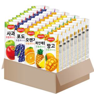 (5종40팩)델몬트 드링크팩(190ml)혼합{오렌지x8+망고x8+포도x8+사과x8+파인애플x8}팩음료수,과즙음료