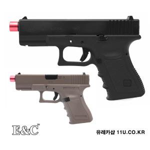 ENC 메탈 글록 GLOCK 19 리얼각인 가스건 GBB 비비 GAS GUN 장난감 비비 권총 블랙 DE 사격