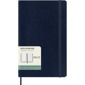 100% 미국정품 Moleskine 클래식 18개월 2024-2025 주간 플래너 소프트 커버 라지12.7cm x 21cm5인치 8.25