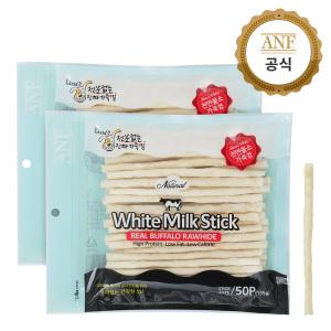 ANF 로하이드 강아지 껌 화이트 밀크스틱 50P x2개