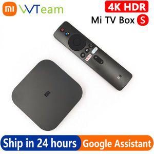 TV 셋톱 박스 스마트 수신기 OTT Xiaomi-Mi Box S 4K HDR 안드로이드 8.1 울트라 HD 2G 8G 와이파이 구글