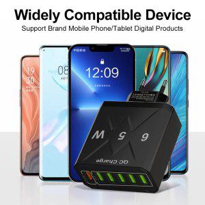 샤오미호환 아이폰호환 14 13 삼성호환 원플러스 벽 충전기 QC 3.0 65W QC3.0 USB 6 포트 고속 휴대폰 어댑