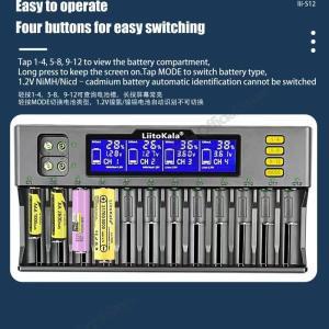 LiitoKala Lii-S12 S6 18650 21700 9V 배터리 충전기 LCD 1.2V IMR NiMH/Cd AA