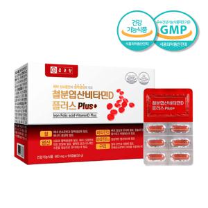 철분 엽산 비타민D 비타민B12 구리 500mg x 60캡슐 2개월분 철분제