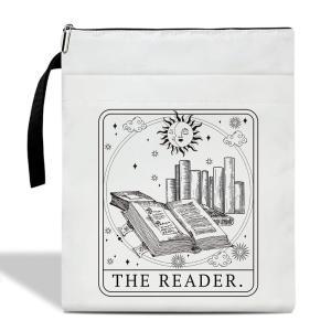 The Reader 타로 카드 북 슬리브 지퍼가 달린 책 파우치 커버 킨들 프로텍터 애호가를 위한 여성 교사 청소