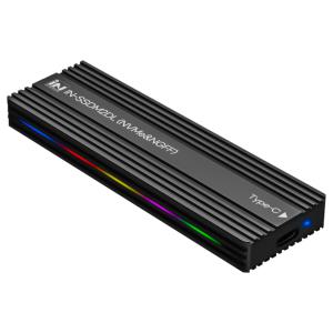 인네트워크 USB3.2 C타입 20G M.2 NVMe NGFF 듀얼 SSD 방열 외장케이스 IN-SSDM2DL 통알루미늄 LED라이팅