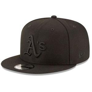 100% 미국정품 New Era 9Fifty Hat Oakland Athletics MLB 베이직 블랙 스냅백 캡-16