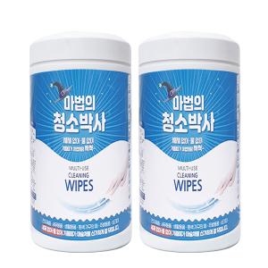 마법의 청소박사 원통형 200매  2통 찌든 기름때 인덕션 가스후드 주방 청소 크리너 물티슈