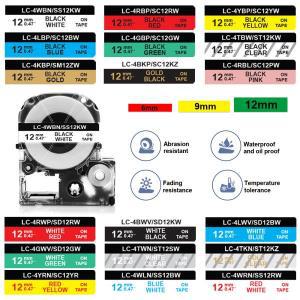 1Pcs 라벨 테이프 엡손 LC-4WBN SS9KW 카세트 리본 LabelWorks LW-300 메이커
