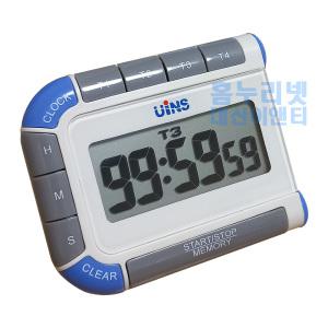 4채널 타이머 UINS 2530 스톱워치 99시간59분59초 시계기능 쿠킹타이머