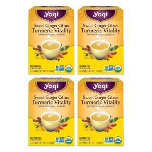 Yogi Tea Sweet Ginger Citrus Turmeric Vitality - 팩당 16 티백 (4 팩)