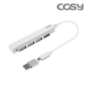 코시 UH2026C 필라 USB3.0+USB2.0 4포트 허브(타입C 변환젠더 포함)