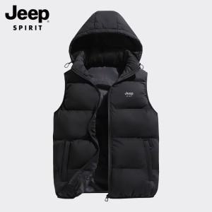 더클라워 인기신상 남성 겨울 Jeep 후드탈착 스탠카라 고급 패딩 조끼~4XL