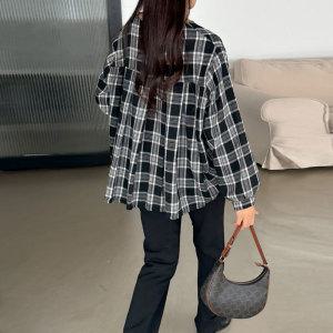 임부복 체크 뒷주름 BL 남방 셔츠